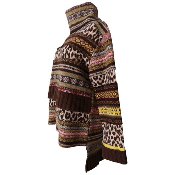 Pringle of Scotland Fall 2018 Patchwork Fair Isle Sweater In Brown Size S - Picture 5 of 13